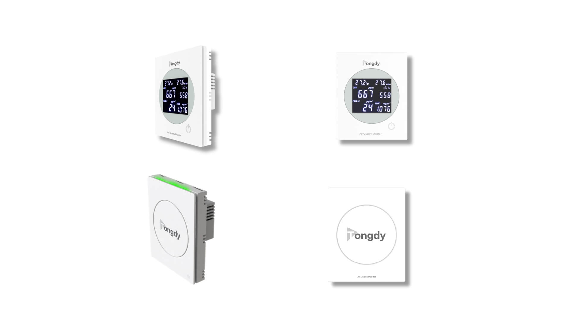 Commercial grade with In-wall or on-wall mounting air quality monitor